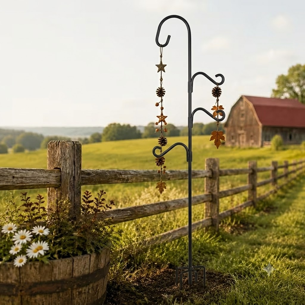 Metal Garden Pole, Shepherds Hooks For Outdoor Duty, Sturdy Garden Shepherd Hook, AndParks Hanging Storage Racks, Outdoor Hanging Stand For Bird Feeders, Flower Pots, Lantems,And Garden Decorations, The Perfect Gift For Labor Day Decorations