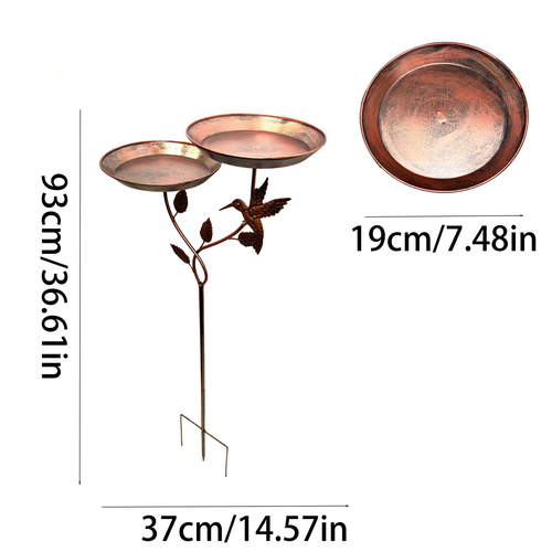 A Dual-purpose Iron Bird Bath And Feeder, Available In Various Sculpture Styles. Features 5Rust-resistant Claws For Secure Outdoor Placement. Ideal For Garden And CourtyardDecoration, Serving As A Bird Watering And Bathing Station. Easy To Clean