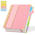 A5 size 5 Subject Spiral Notebook with Removable Dividers Tabs Hardcover Notebook Journal for Women Men,Perfect for Academic Supplies,College Ruled,300 Pages